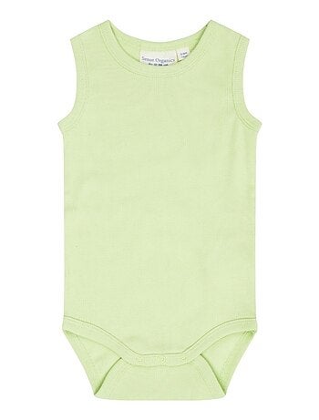 Body sans Manches en Coton Bio Vert Citron