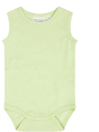 Body sans Manches en Coton Bio Vert Citron