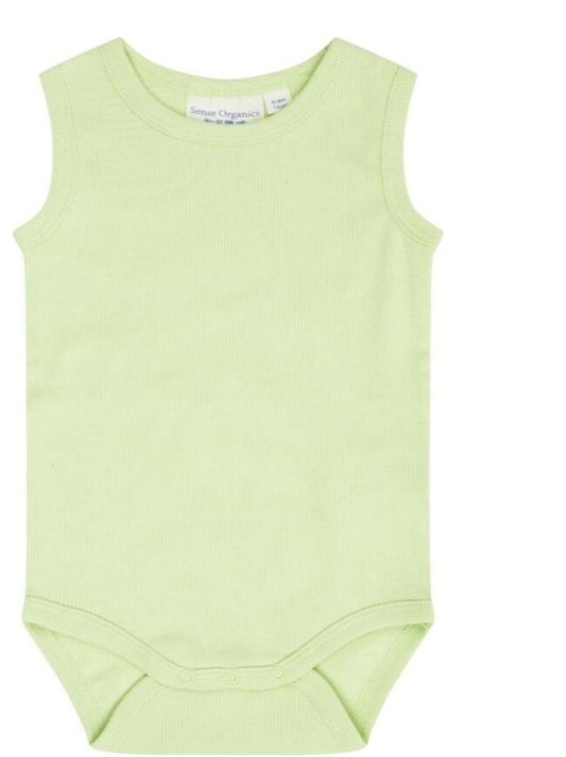 Body sans Manches en Coton Bio Vert Citron Vert - Kiabi