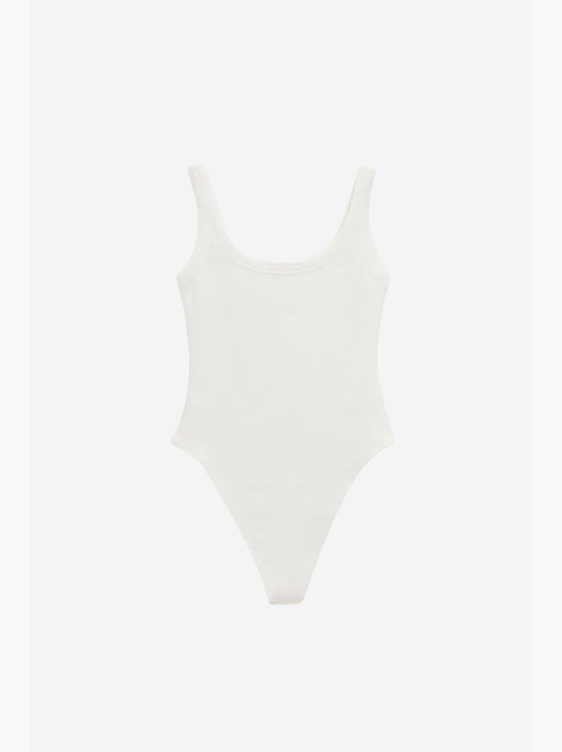 Body sans manches en coton côtelé dilvin Ecru - Kiabi