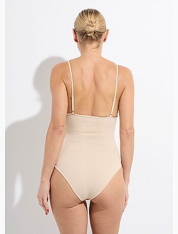 Body sculptant col v, jersey cotelé - afibel