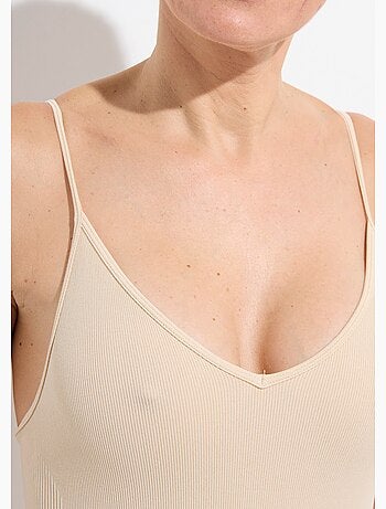 Body sculptant col v, jersey cotelé - afibel