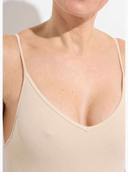 Body sculptant col v, jersey cotelé - afibel - Kiabi
