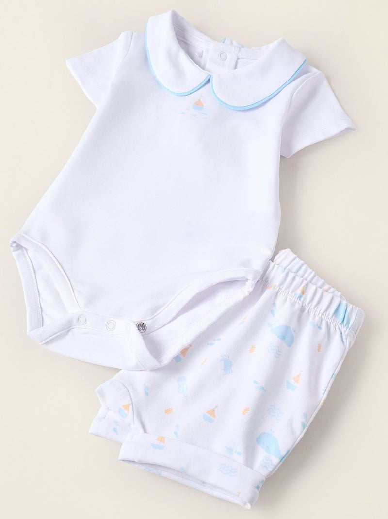Body + Short Blanc - Kiabi