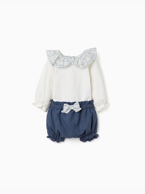 Body + short en coton à volants You&Me - Kiabi