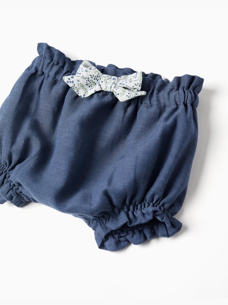 Body + short en coton à volants You&Me Bleu Bleu - Kiabi