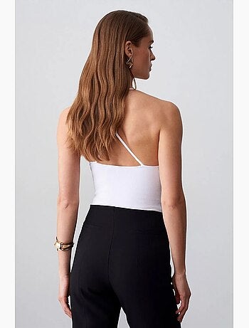 Body slim ajusté à col halter découpé dilvin