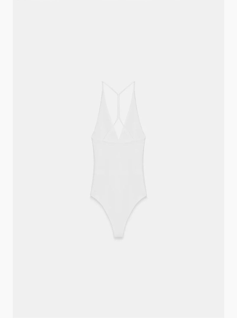 Body slim ajusté à col halter découpé dilvin Blanc - Kiabi