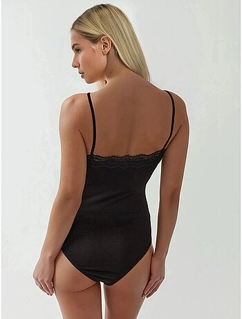 Body slim en dentelle à col en v hiccup