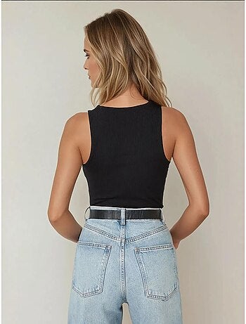 Body slim texturé à col licou