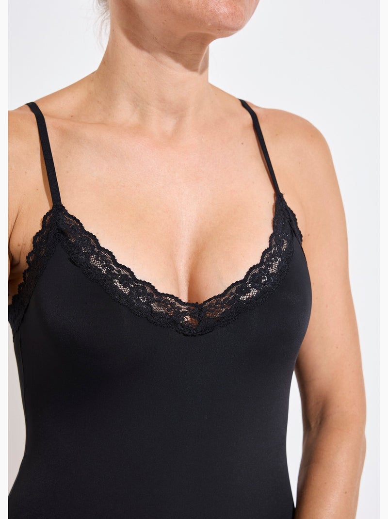 Body string bretelles, détails dentelle - AFIBEL Noir - Kiabi