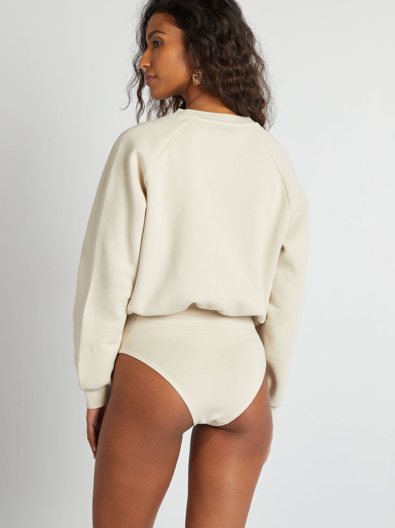Body sweat en molleton Beige - Kiabi