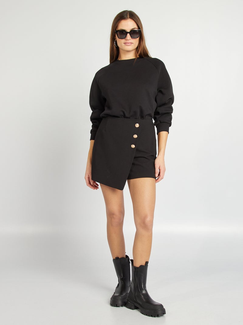 Body sweat en molleton noir - Kiabi