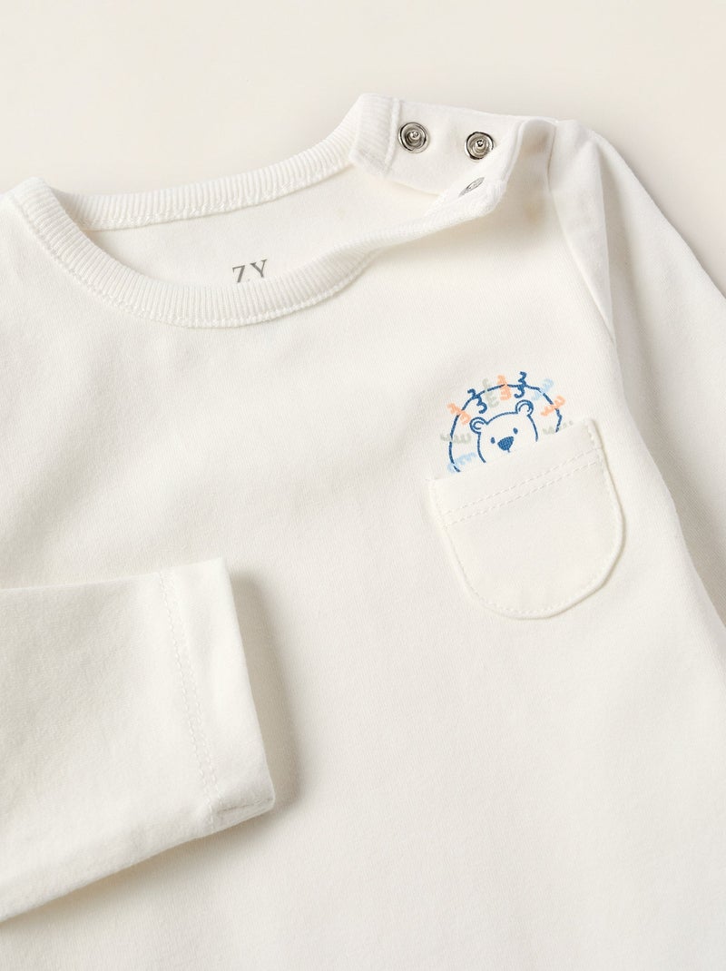 Body-T-shirt Blanc - Kiabi