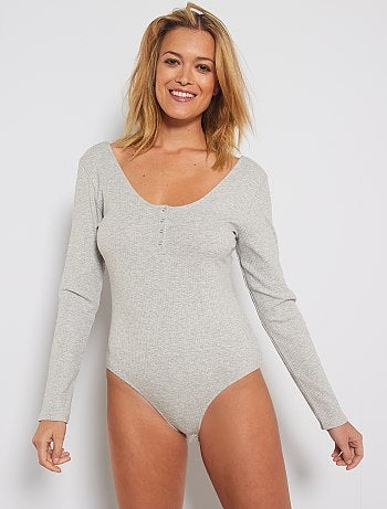 Body t-shirt en maille côtelée - Kiabi