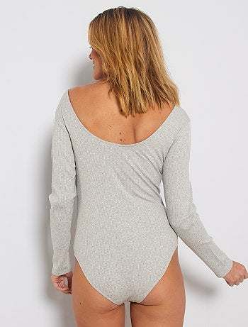 Body t-shirt en maille côtelée - Kiabi