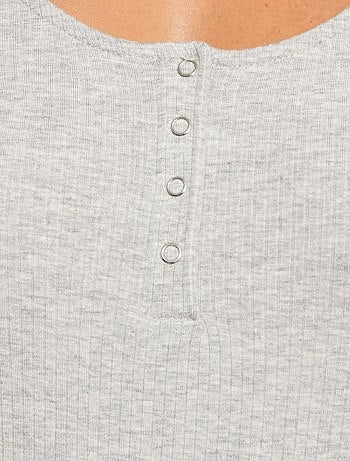 Body t-shirt en maille côtelée - Kiabi