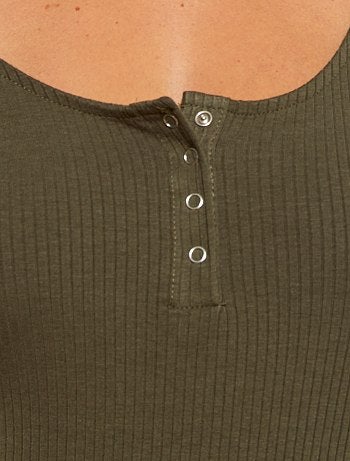 Body t-shirt en maille côtelée - Kiabi