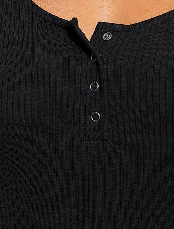 Body t-shirt en maille côtelée - Kiabi