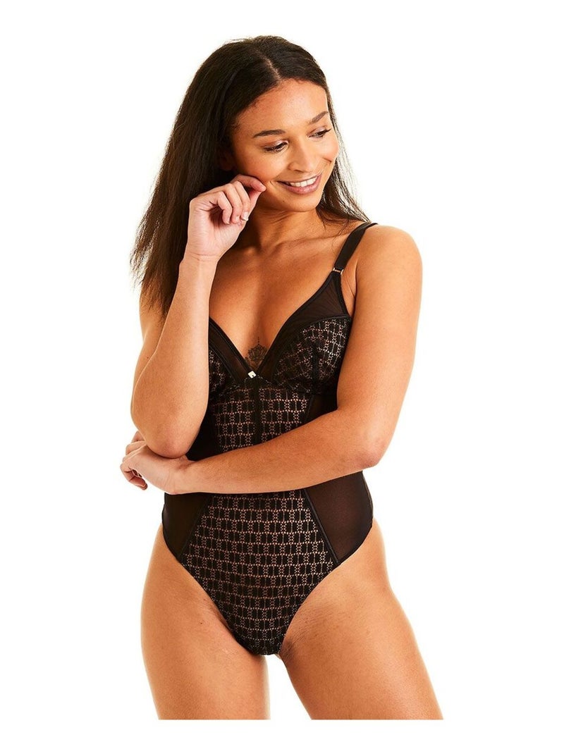 Body tanga MERVEILLEUX - Camille Cerf & Pomm'Poire Noir - Kiabi