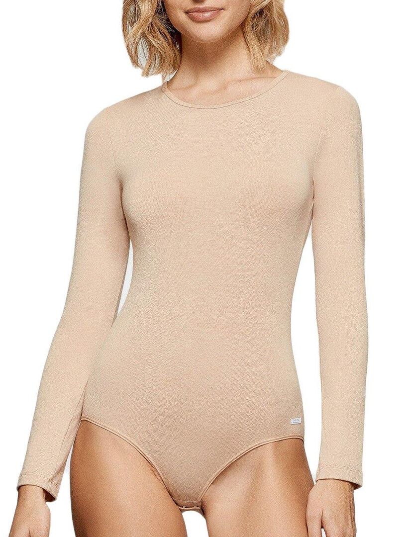 Body thermique col rond manches longues Thermo - Beige - Kiabi - 42.95€