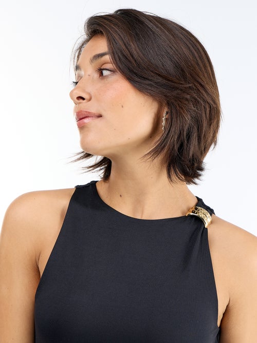 Body uni avec bijoux fantaisies aux bretelles - Kiabi