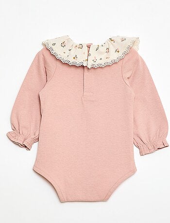 Body uni avec col claudine imprimé