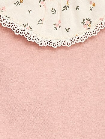 Body uni avec col claudine imprimé