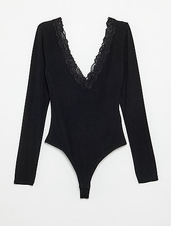 Body uni avec dentelle
