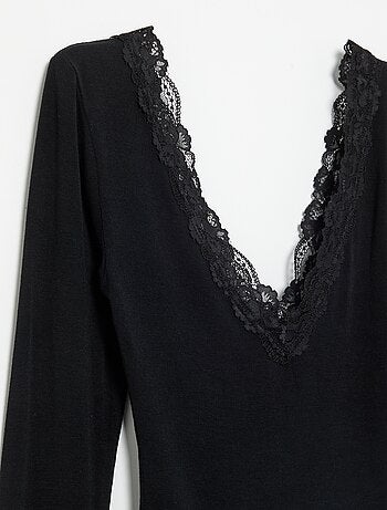 Body uni avec dentelle