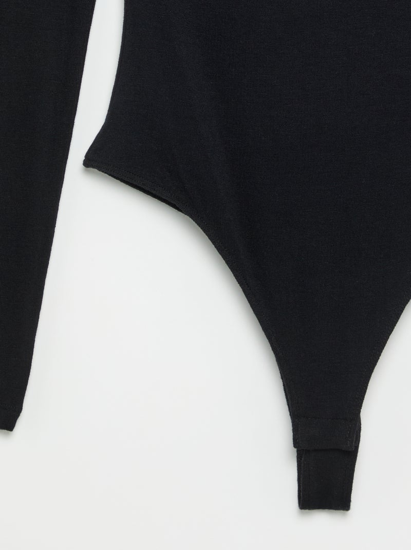 Body uni avec dentelle Noir - Kiabi