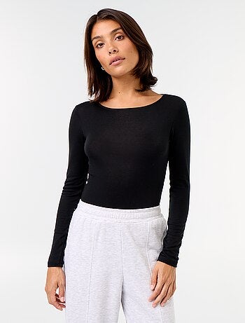 Body uni laine mélangée