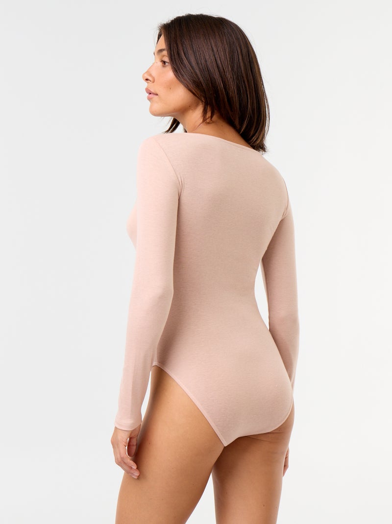 Body uni laine mélangée Rose - Kiabi