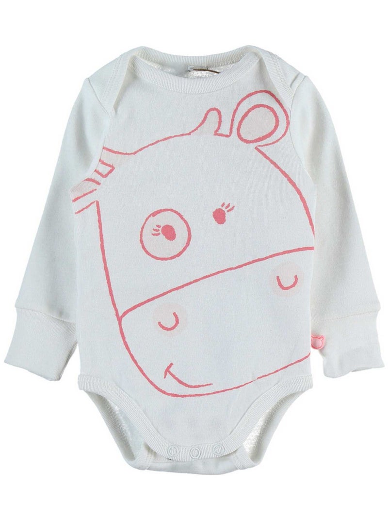 Body US évolutif Lola manches longues en coton BIO Beige - Kiabi