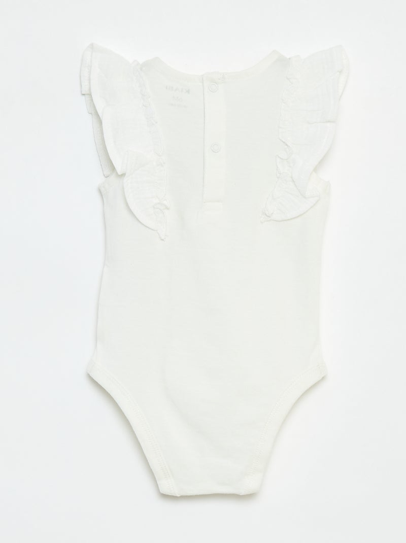 Body volanté sans manches Blanc - Kiabi