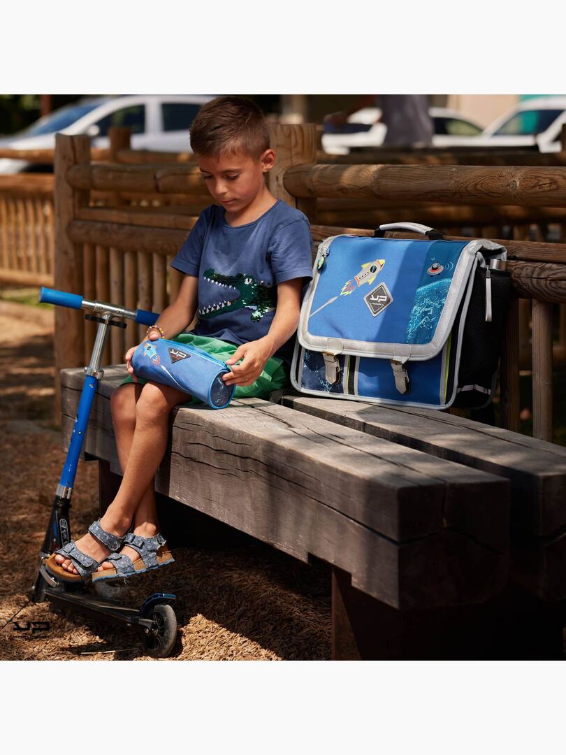 Cartable École 38 Cm Objectif Lune - Recyclé, Léger, Poches Multiples, Bretelles Réfléchissantes