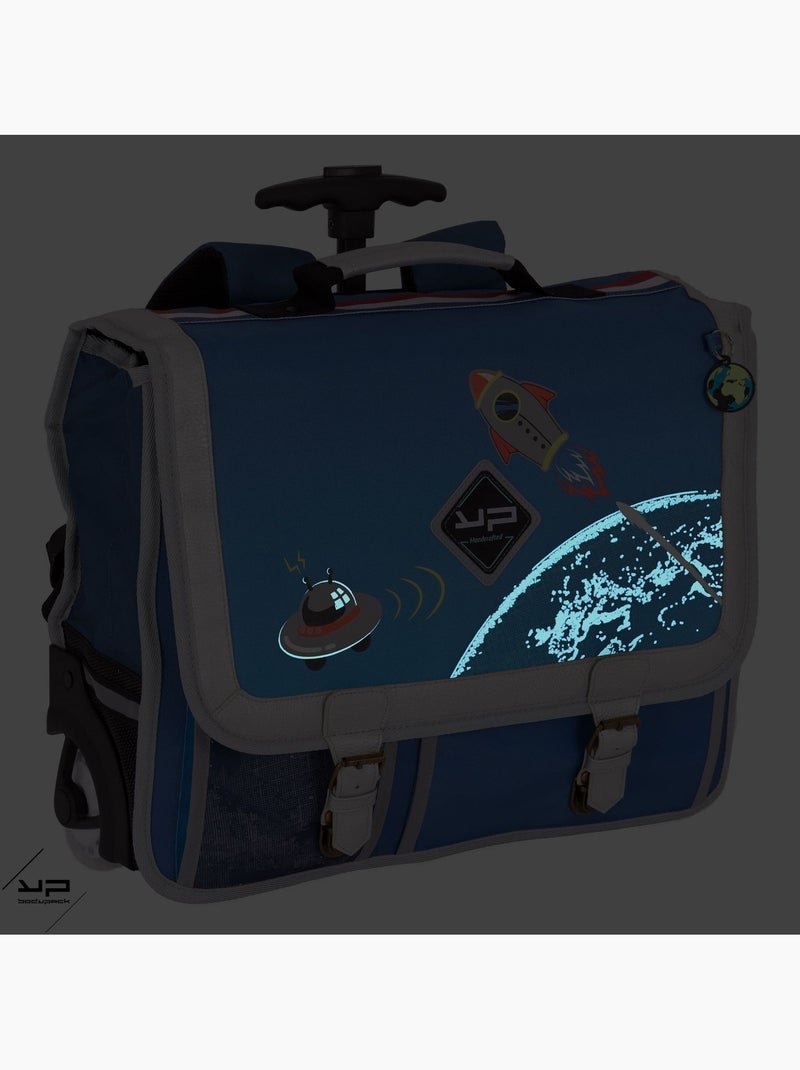 BODYPACK Cartable à roulettes 41 cm Objectif Lune Bleu - Kiabi