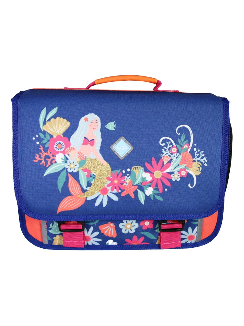 Bodypack Cartable Sirène 38cm - Fille - 2 Compartiments - Primaire - Dos Matelassé Bleu - Kiabi