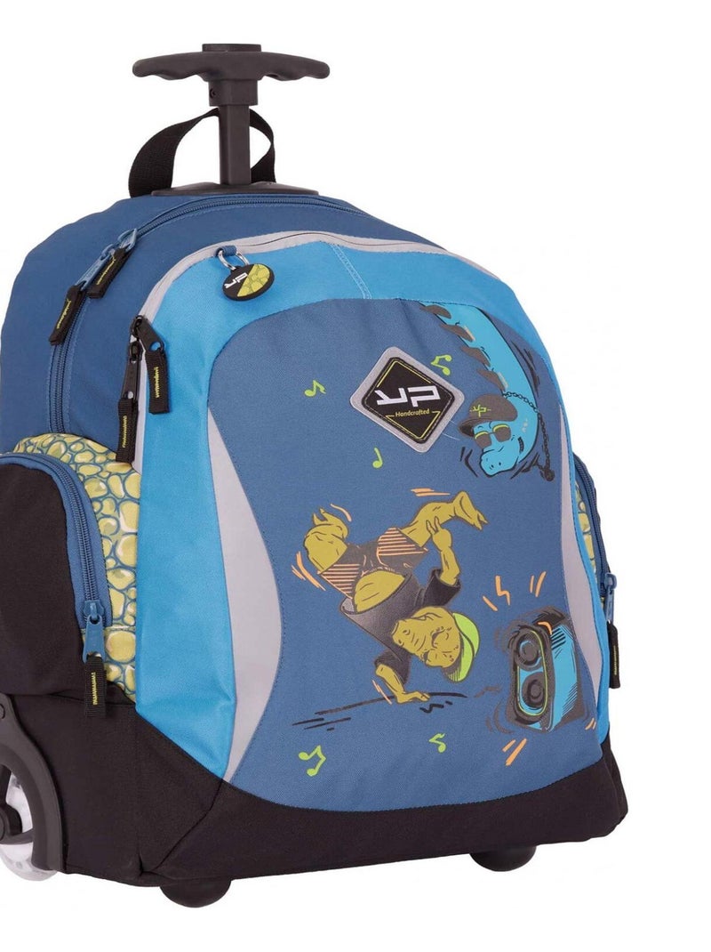 BODYPACK Sac à dos à roulettes recyclé Dinosaure Bleu - Kiabi