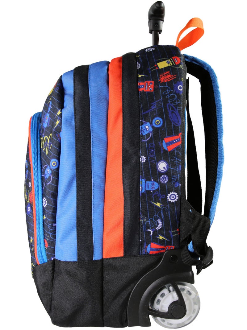 Bodypack Sac à Dos à Roulettes Recyclé Robot - 2 Compartiments - Primaire Garçon Noir - Kiabi