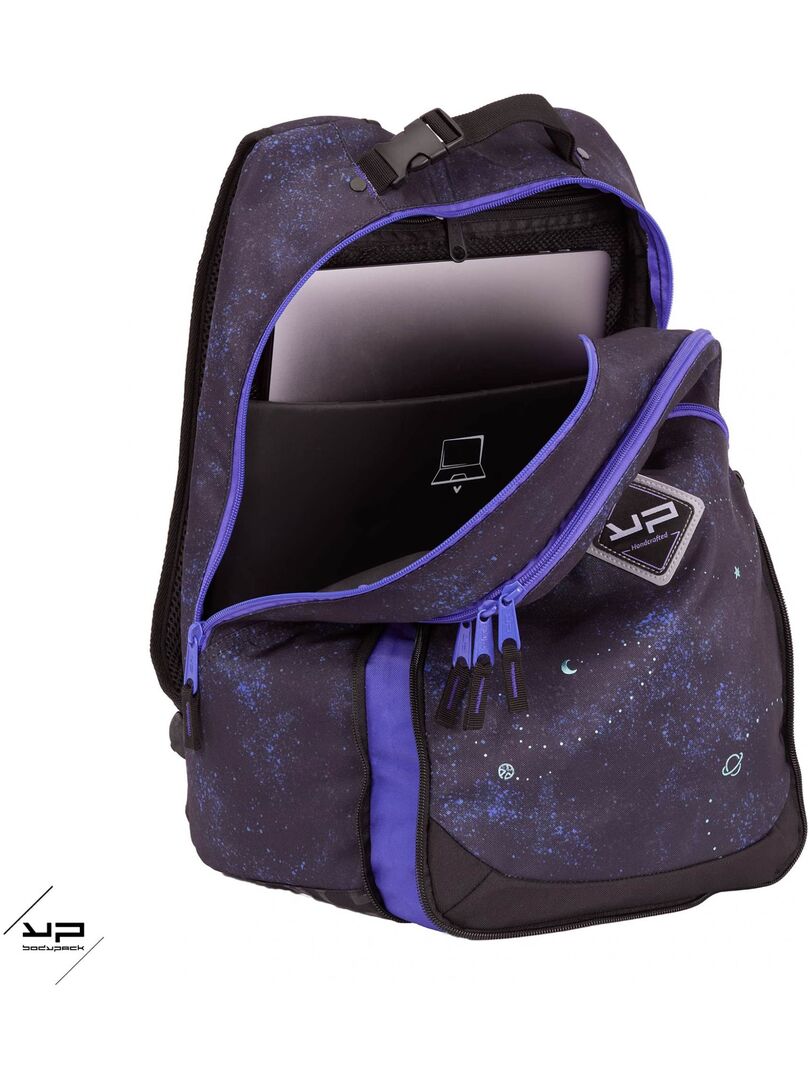 BODYPACK Sac à dos extensible recyclé Ordi USB Galaxie Violet - Kiabi