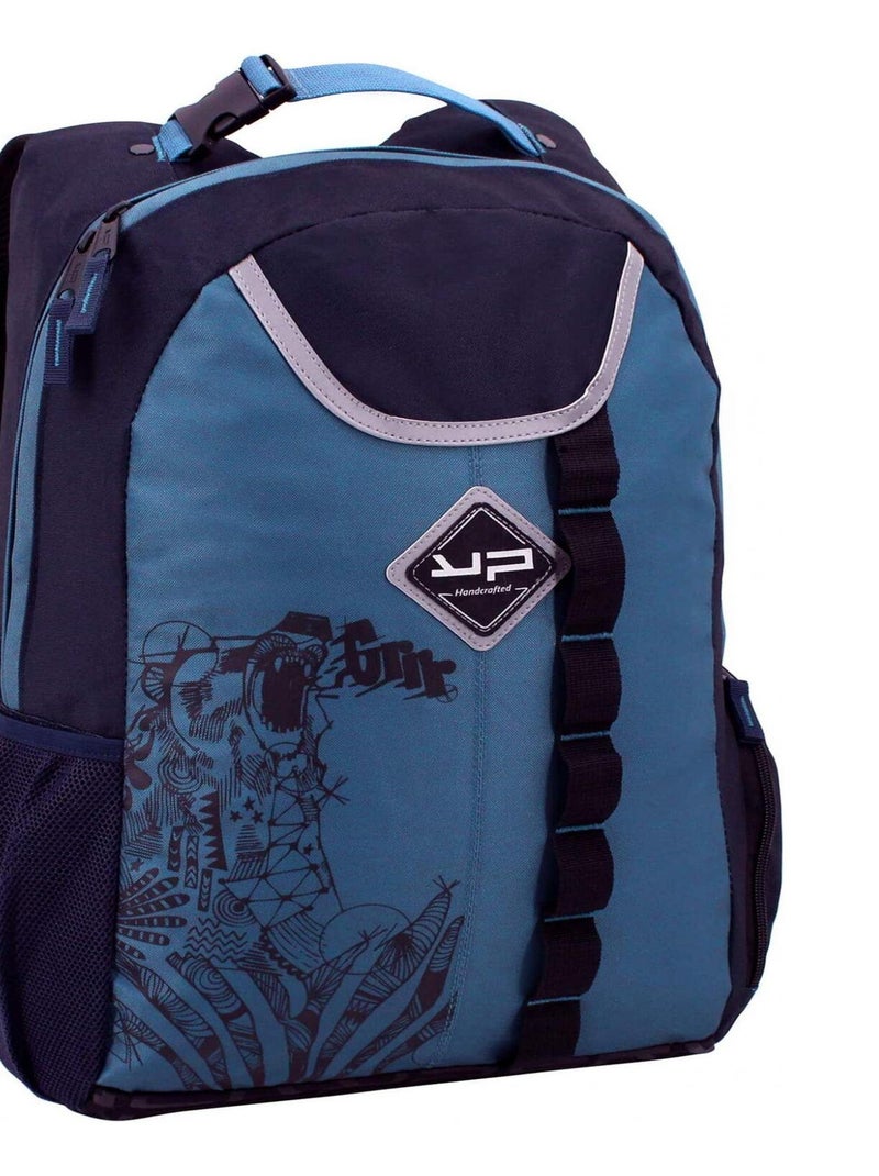 BODYPACK Sac à dos recyclé Ordi USB Nature Sauvage Bleu - Kiabi
