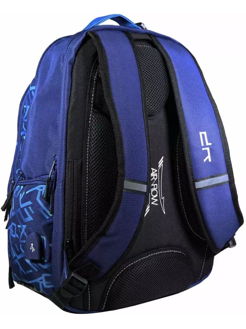 BODYPACK Sac à dos recyclé Ordi USB Typo Bleu - Kiabi