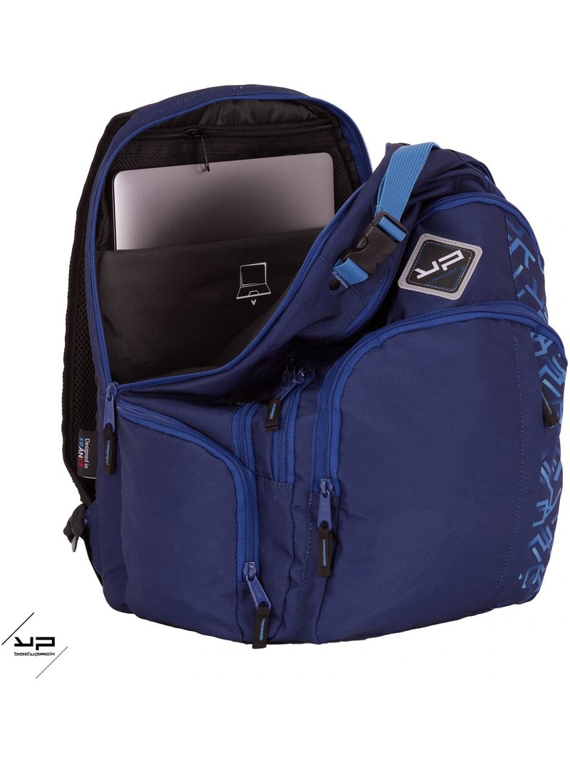 BODYPACK Sac à dos recyclé Ordi USB Typo Bleu - Kiabi