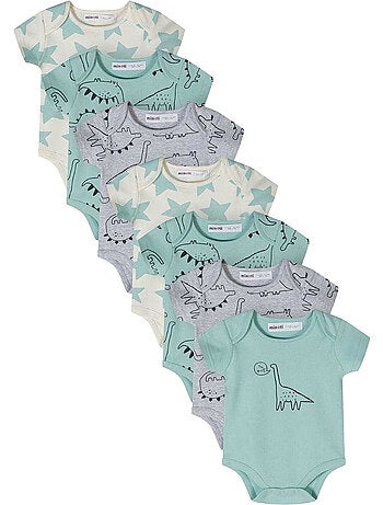 Bodys manches courtes motif/style dinosaures et étoiles - bébé garçon - minoti