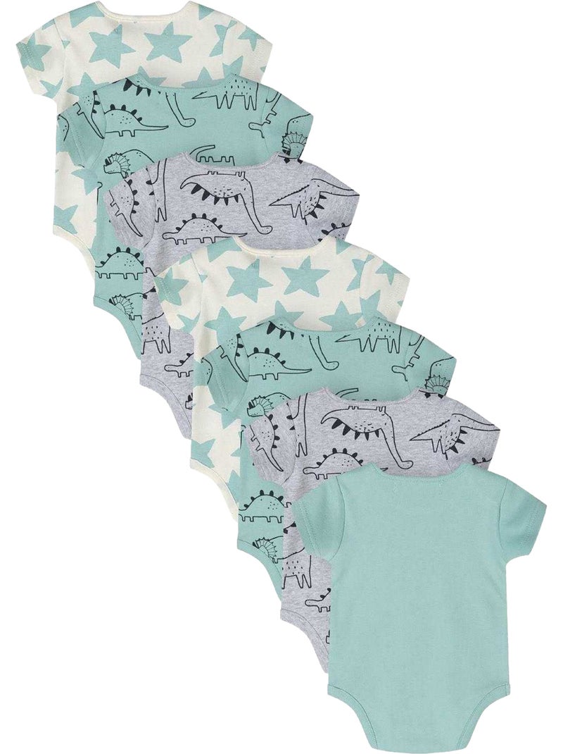 Bodys manches courtes motif/style dinosaures et étoiles - bébé garçon - minoti Menthe - Kiabi
