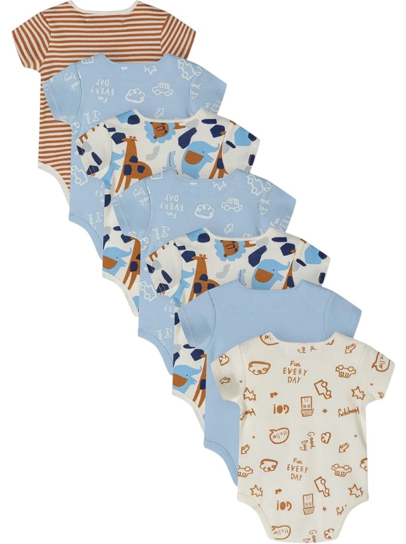 Bodys manches courtes motif/style imprimé - bébé garçon - minoti Bleu clair - Kiabi