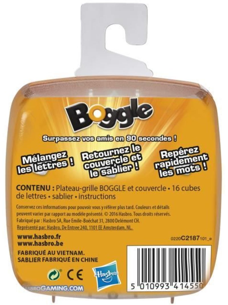 Boggle - Jeu De Societe De Voyage - Jeu De Réflexion Rapide Multicolore - Kiabi