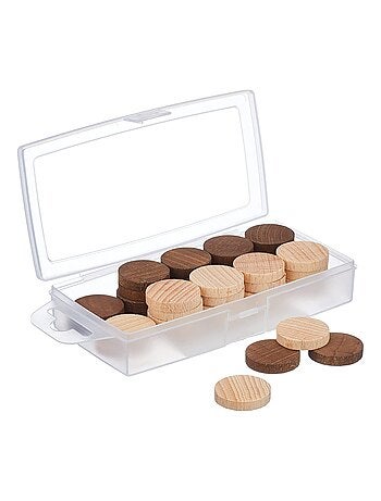 Boîte 40 pions dames en bois