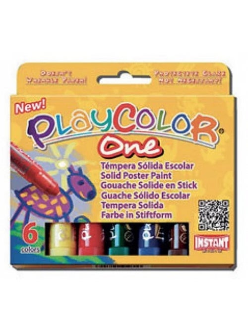 Boite 6 sticks gouache solide playcolor one basic - Kiabi